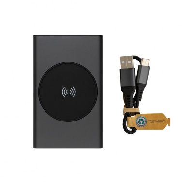 Logo trade corporate gifts picture of: Terra RCS recycled aluminium 5000 mAh powerbank 5W wireless