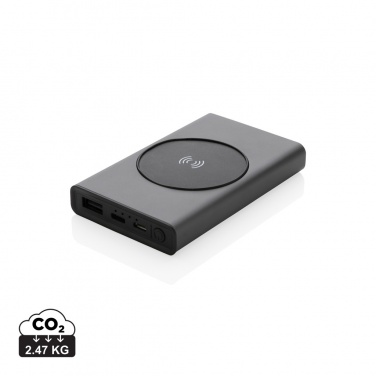 Logo trade advertising products image of: Terra RCS recycled aluminium 5000 mAh powerbank 5W wireless
