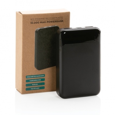 Logo trade corporate gifts image of: RCS standard recycled plastic 10.000 mAh powerbank