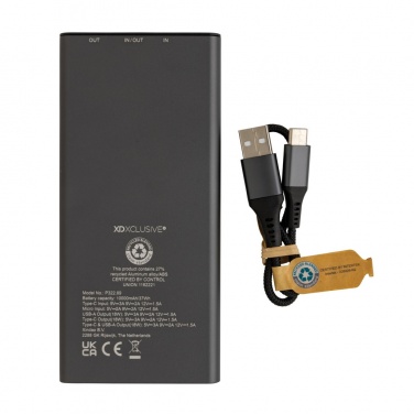 Logotrade promotional item image of: Terra RCS recycled 18W aluminium powerbank 10.000 mAh