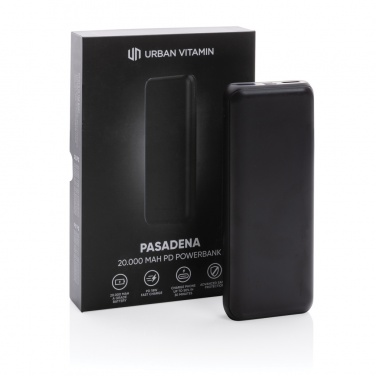 Logo trade promotional items image of: Urban Vitamin Pasadena 20.000 mAh 18W PD powerbank
