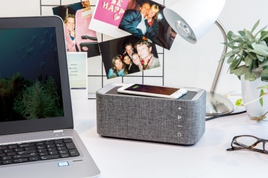 Logotrade promotional merchandise image of: Vogue wireless charging speaker