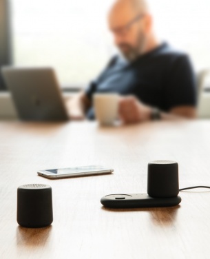 Logo trade corporate gifts picture of: Double induction charging speaker