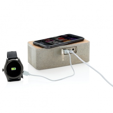 Logotrade promotional giveaway image of: Wheatstraw wireless charging speaker
