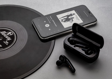 Logo trade promotional product photo of: Free Flow TWS earbuds in charging case