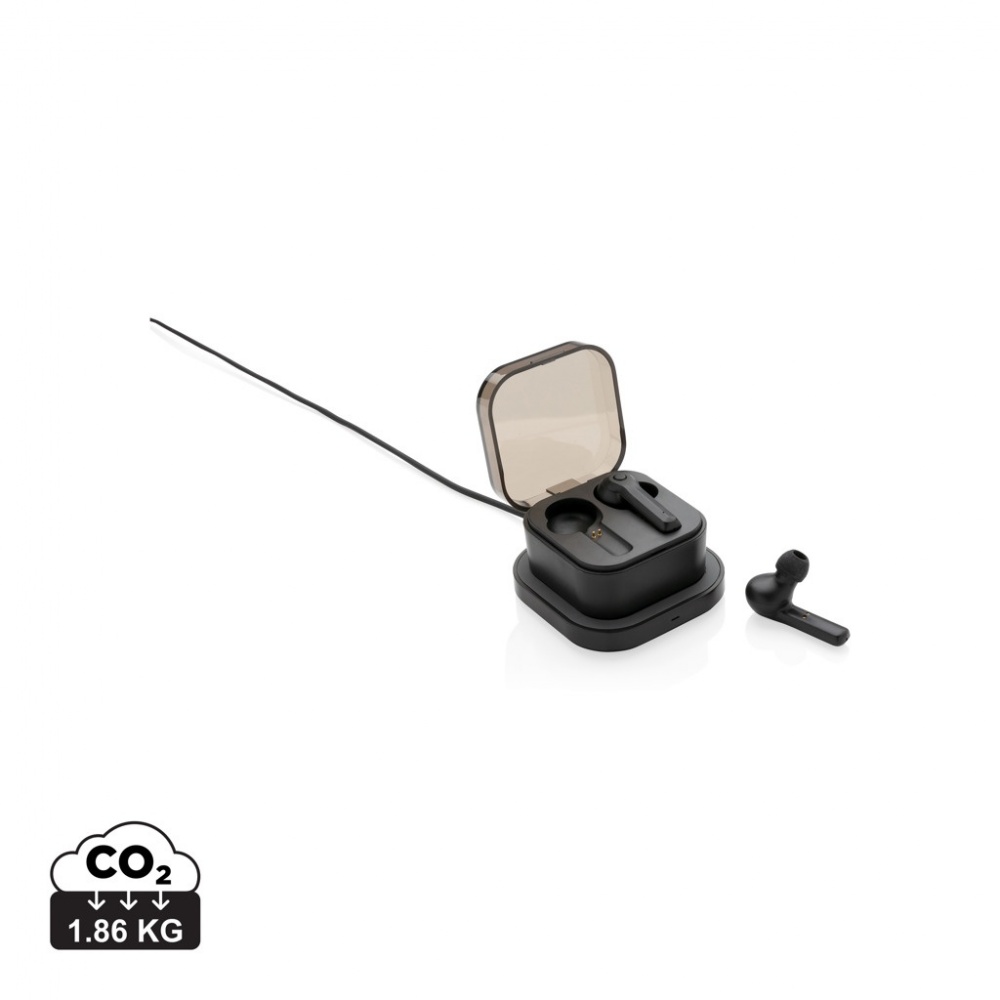 Logo trade business gift photo of: TWS earbuds in wireless charging case