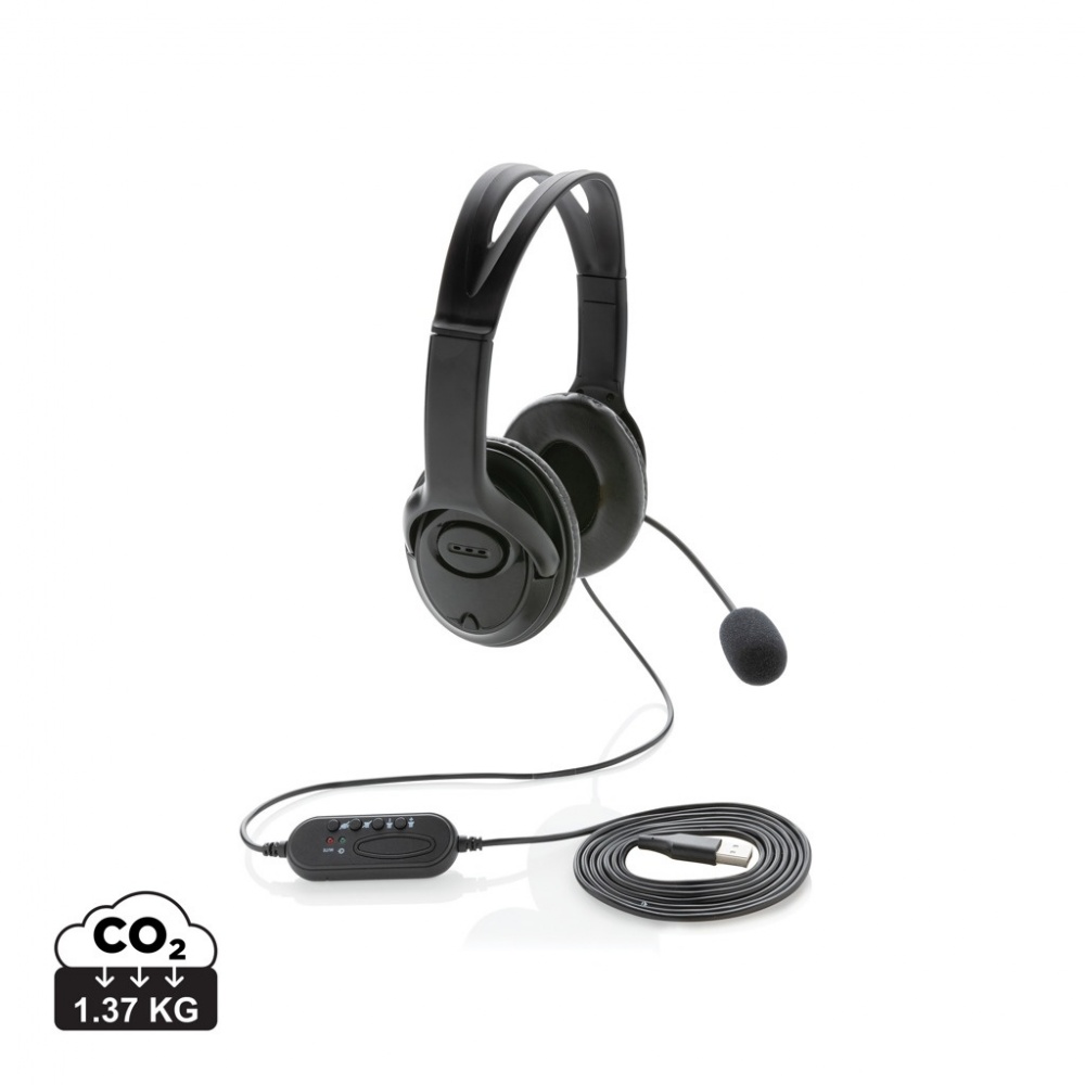 Logo trade promotional giveaway photo of: Over ear wired work headset