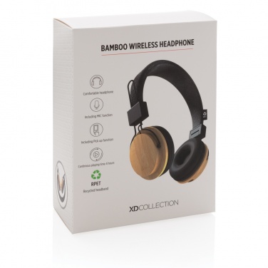Logotrade corporate gift picture of: Bamboo wireless headphone