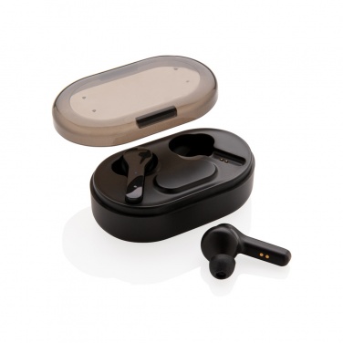 Logo trade promotional giveaways picture of: Light up logo TWS earbuds in charging case