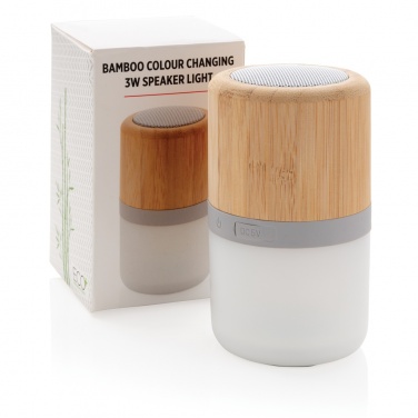 Logotrade promotional item image of: Bamboo colour changing 3W speaker light