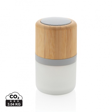 Logo trade promotional giveaways image of: Bamboo colour changing 3W speaker light
