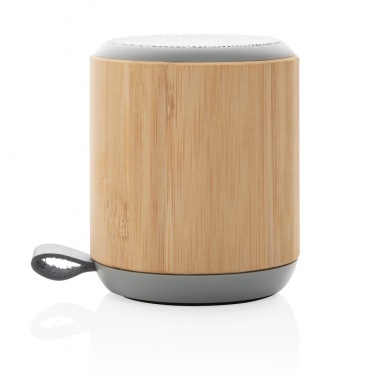 Logo trade promotional merchandise image of: Bamboo and fabric 3W wireless speaker