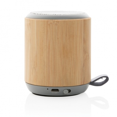 Logo trade business gifts image of: Bamboo and fabric 3W wireless speaker