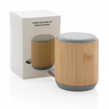 Logotrade corporate gifts photo of: Bamboo and fabric 3W wireless speaker