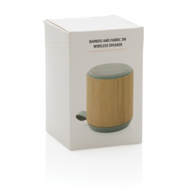 Logotrade advertising product image of: Bamboo and fabric 3W wireless speaker