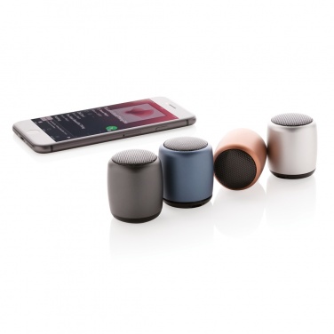 Logo trade promotional gift photo of: Mini aluminium wireless speaker