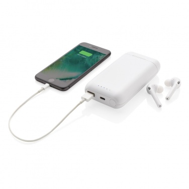 Logotrade promotional merchandise image of: Liberty TWS earbuds with 5.000 mAh powerbank