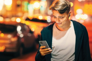 Logotrade promotional products photo of: Motorola IPX5 TWS MOTO buds 85