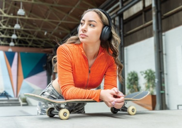 Logotrade promotional giveaway image of: Urban Vitamin Cupertino RCS rplastic ANC headphone
