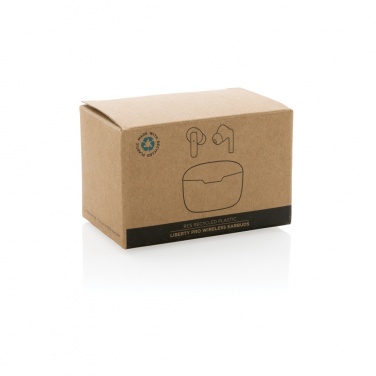 Logo trade promotional gifts image of: RCS recycled plastic Liberty Pro wireless earbuds