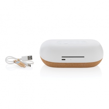 Logo trade business gift photo of: Oregon RCS recycled plastic and cork 10W speaker