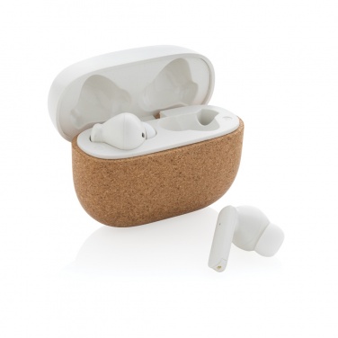 Logo trade advertising products image of: Oregon RCS recycled plastic and cork TWS earbuds