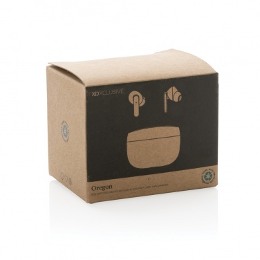 Logotrade corporate gift picture of: Oregon RCS recycled plastic and cork TWS earbuds
