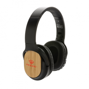 Logo trade promotional product photo of: RCS and bamboo Elite Foldable wireless headphone