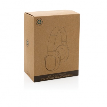 Logo trade corporate gifts picture of: RCS and bamboo Elite Foldable wireless headphone