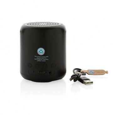 Logo trade promotional item photo of: RCS certified recycled plastic 5W Wireless speaker