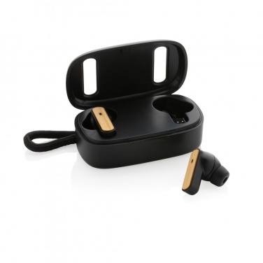 Logotrade corporate gifts photo of: RCS recycled plastic & bamboo TWS earbuds