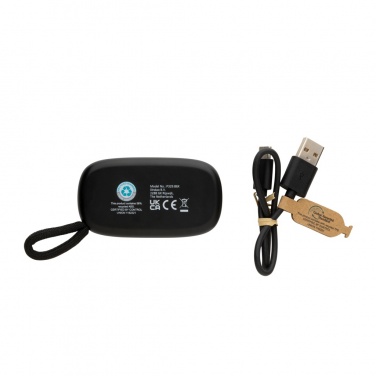 Logotrade promotional merchandise photo of: RCS recycled plastic & bamboo TWS earbuds