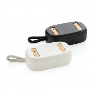 Logo trade business gift photo of: RCS recycled plastic & bamboo TWS earbuds