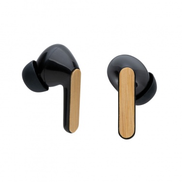 Logotrade promotional gifts photo of: Bamboo TWS earbuds with RCS recycled plastic