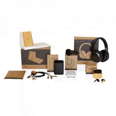 Logotrade corporate gifts photo of: Bamboo TWS earbuds with RCS recycled plastic