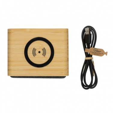 Logo trade promotional merchandise photo of: RCS Rplastic 3W speaker with bamboo 5W wireless