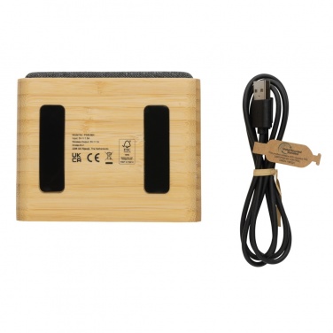 Logotrade corporate gifts photo of: RCS Rplastic 3W speaker with bamboo 5W wireless