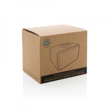 Logotrade promotional giveaway picture of: RCS Rplastic 3W speaker with bamboo 5W wireless