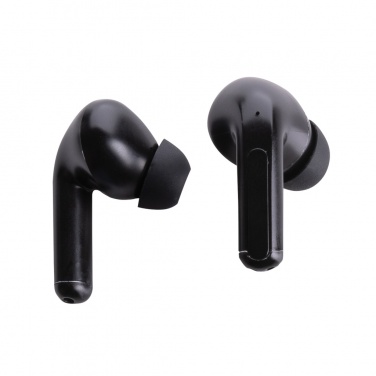 Logo trade business gifts image of: Skywave RCS recycled plastic solar earbuds