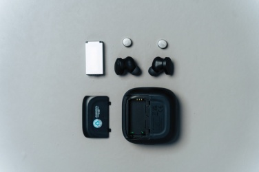 Logo trade promotional product photo of: Lakewood RCS recycled and repairable wireless earbuds