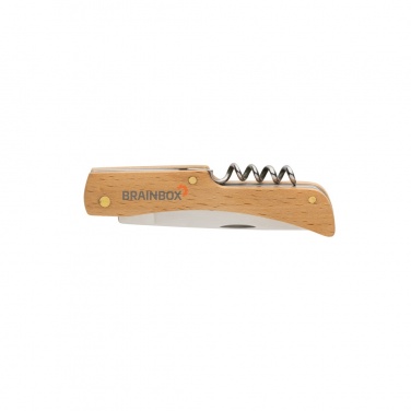 Logo trade promotional gift photo of: Wooden knife with bottle opener