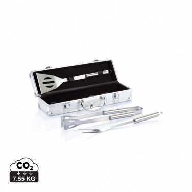 Logo trade corporate gifts image of: 3 pcs barbecue set in aluminium box