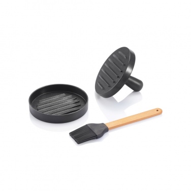 Logo trade promotional merchandise image of: BBQ set with hamburger press and brush