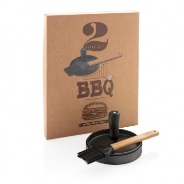 Logotrade promotional product picture of: BBQ set with hamburger press and brush