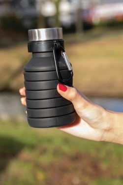 Logotrade promotional item image of: Leakproof collapsible silicone bottle with lid