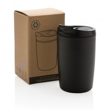 Logo trade promotional giveaways image of: GRS Recycled PP tumbler with flip lid