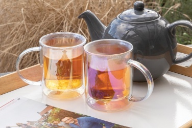 Logotrade advertising product picture of: Deluxe double wall electroplated glass mug