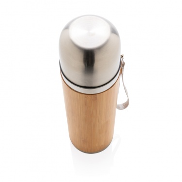 Logo trade promotional giveaways image of: Bamboo vacuum travel flask