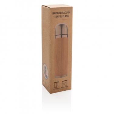Logotrade promotional gift image of: Bamboo vacuum travel flask