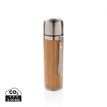 Logo trade advertising products image of: Bamboo vacuum travel flask